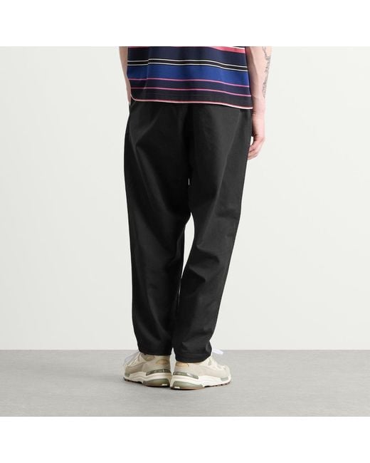 Universal Works Black Twill Pleated Track Pant for men