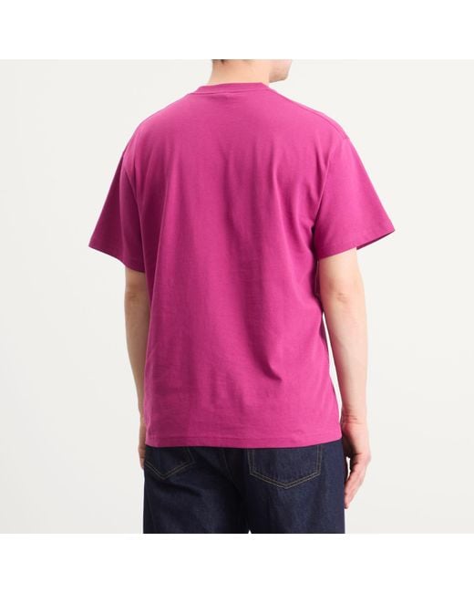 PATTA Pink Script Logo T-Shirt for men