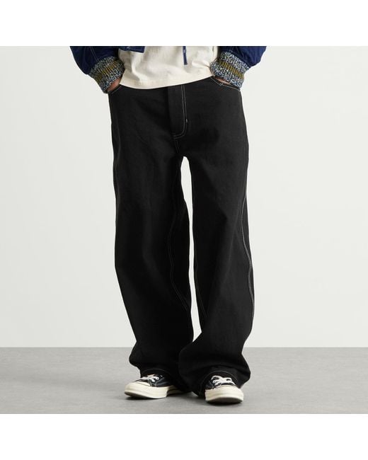 STORY mfg. Black Story Mfg Poetry Canvas Wonky-Wear Pants for men