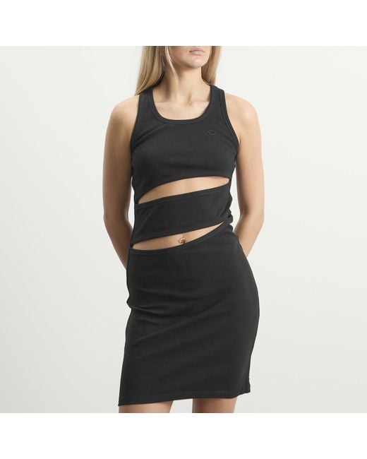 Coperni Black Spiral Tank Dress