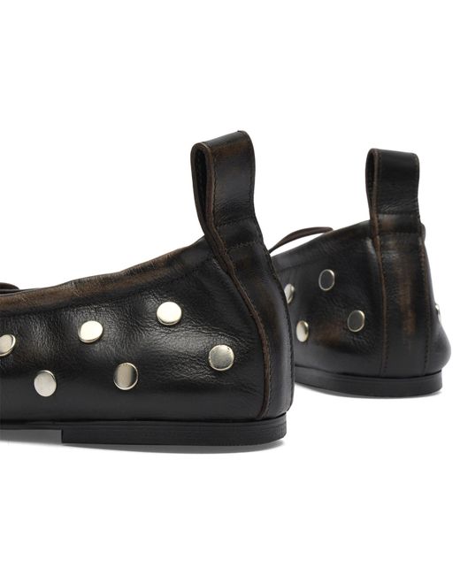 Alohas Black Rosalind All Studs Leather Ballet Flats