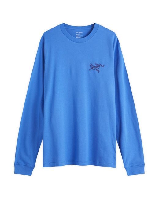 Arc'teryx Blue Kragg Sl Cotton Bird Tile Long Sleeve T-Shirt for men