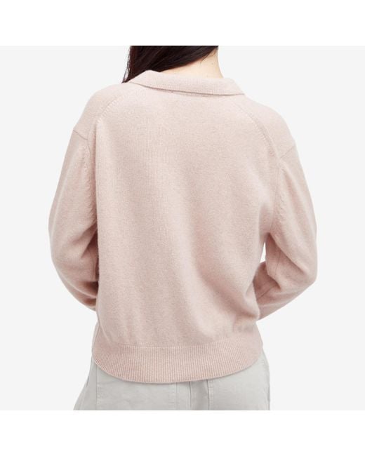 DUNST Pink Collared Baby Alpaca Sweater