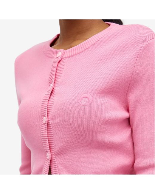 MARINE SERRE Pink Core Knitted Cardigan