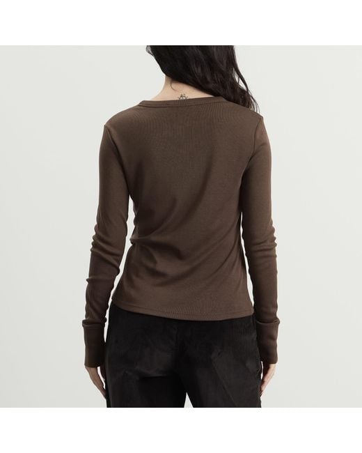 Studio Nicholson Brown Roane Long Sleeve Henley