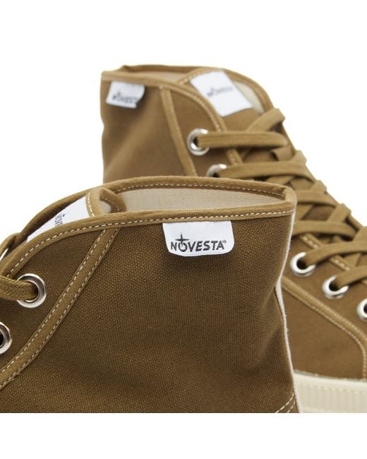 Novesta Brown Star Dribble Contrast Stitch Sneakers