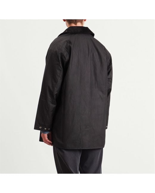 Barbour Black Os Solway Wax Jacket for men