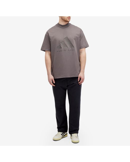 Adidas Gray Basketball T-Shirt for men