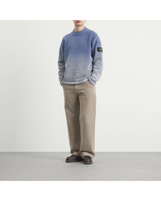 Stone Island Degrade Chenille Knit Jumper in Blue for Men | Lyst