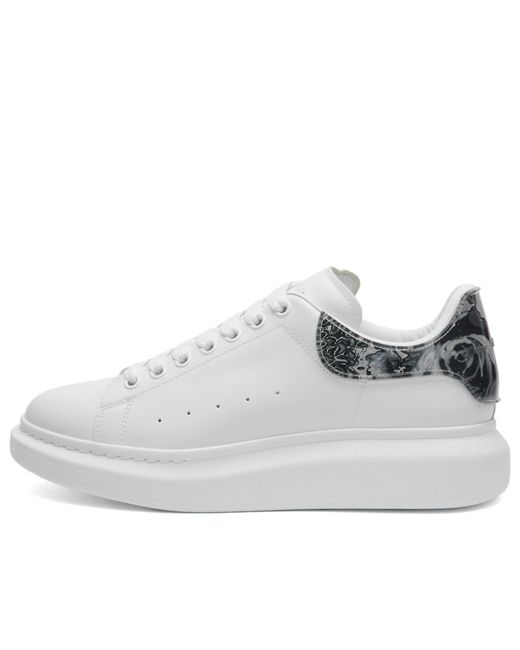 Alexander McQueen White Metalic Flower Tab Oversized Sneaker for men