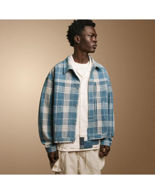 STORY MFG. Sundae Checked Organic Cotton Jacket for Men | MR 