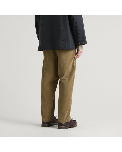Barbour Green Cord Relaxed Fit Trousers for men