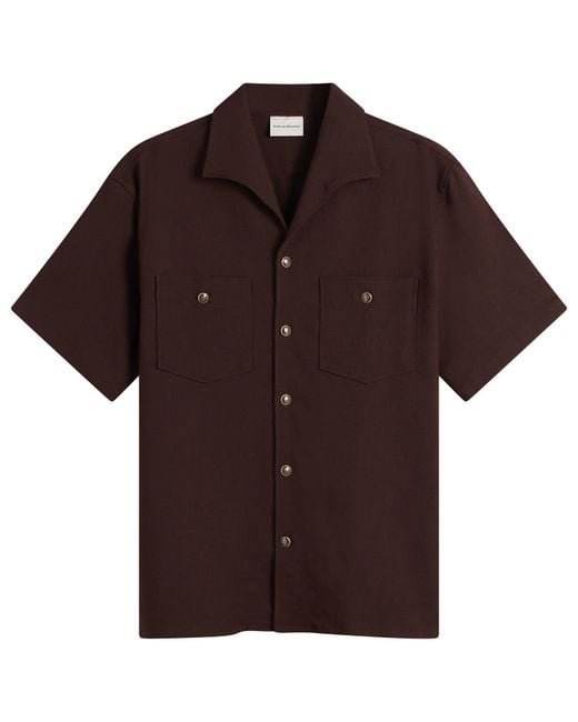 Drole de Monsieur Brown Viscose Pocket Shirt for men