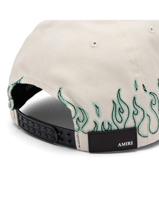 Amiri White Flames Baseball Cap for men