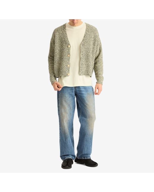 AURALEE Cotton Cashmere Cord Knit Cardigan in Green for Men AURALEE Cotton Cashmere Cord Knit Cardigan in Green for Men