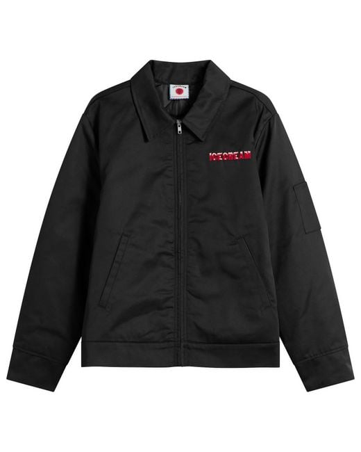 ICECREAM Black Drippy Quilted Work Jacket for men