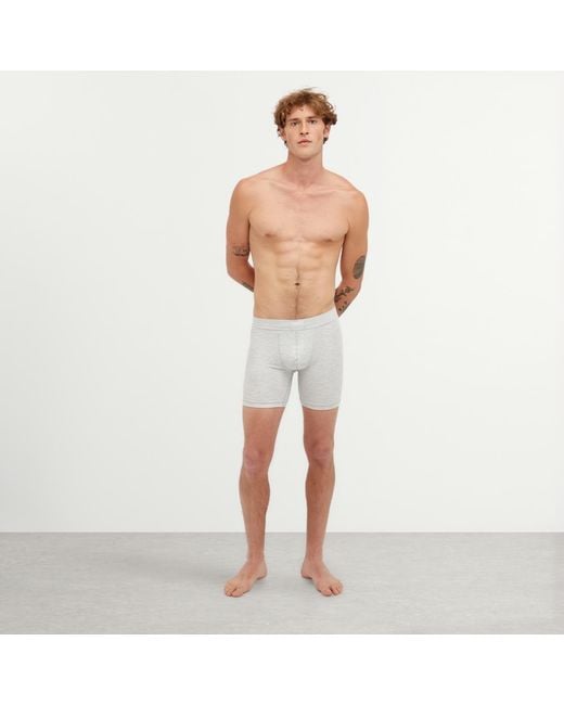 Skims Gray Cotton Boxer Brief 5" for men
