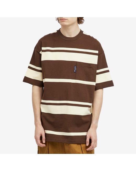 Comme des Garçons Brown Horizontal Stripe Pocket T-Shirt for men