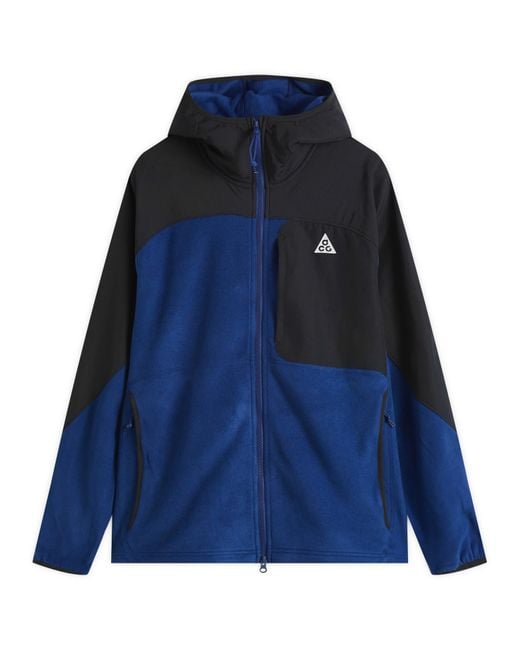Nike Blue Acg Wolf Tree Hooded Fleece Jacket