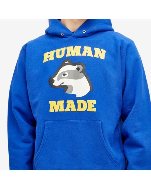 Human Made Blue Badger Hoodie for men
