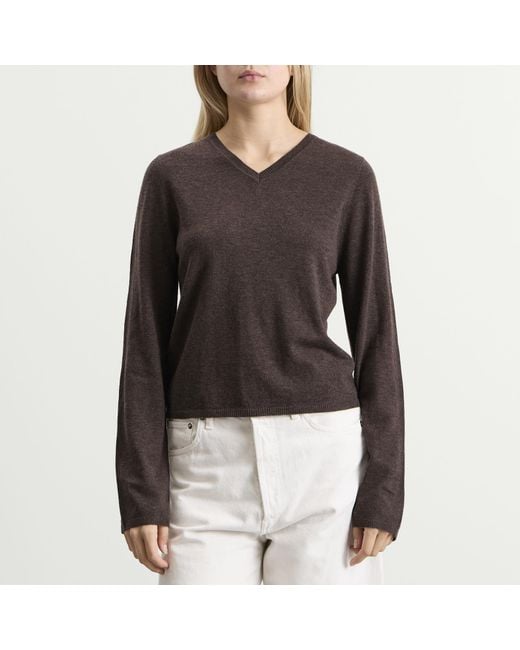 St. Agni Black Fine Merino V Neck Sweater