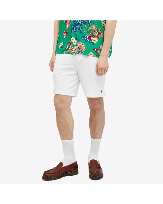 Polo Ralph Lauren White Cotton Terry Shorts for men