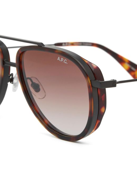 A.P.C. Brown Sterling Sunglasses for men