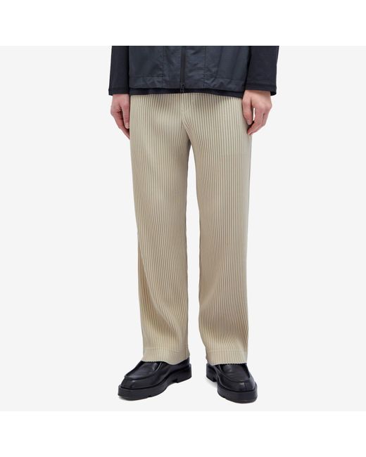 Homme Plissé Issey Miyake Gray Pleated Straight Leg Trousers for men