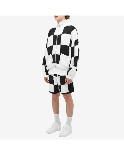 Cole Buxton Black Checkered Knit Jacket for men
