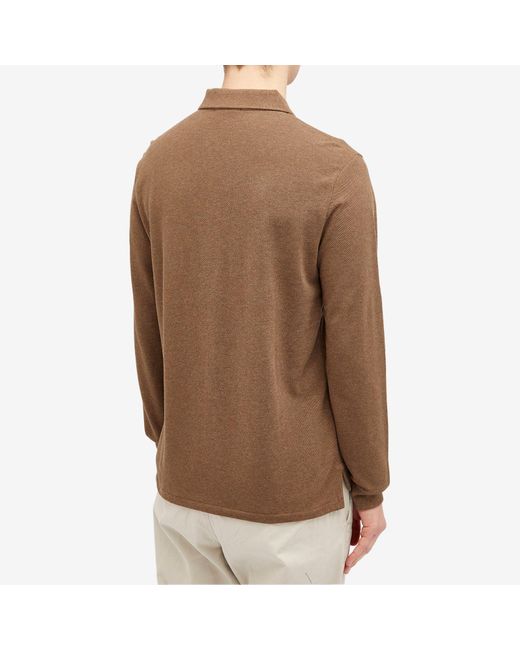 Polo Ralph Lauren Brown Long Sleeve Custom Fit Polo Shirt for men