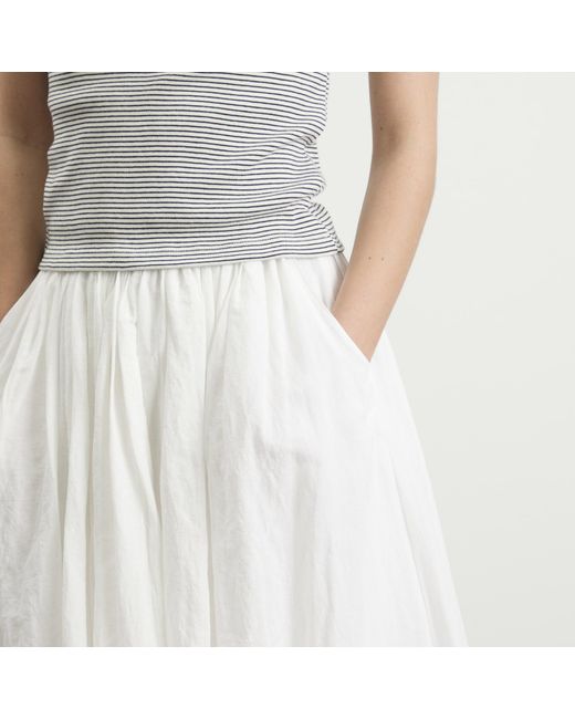 NOTHING WRITTEN White Shore Linen Midi Skirt
