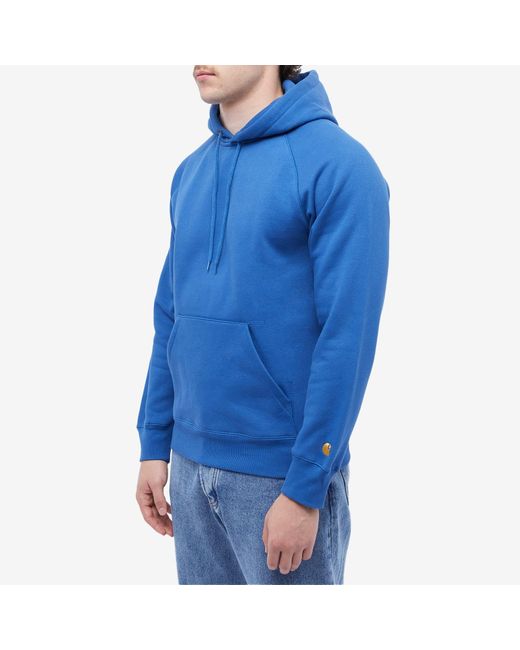 Carhartt Hooded Chase Sweat in Blue for Men | Lyst