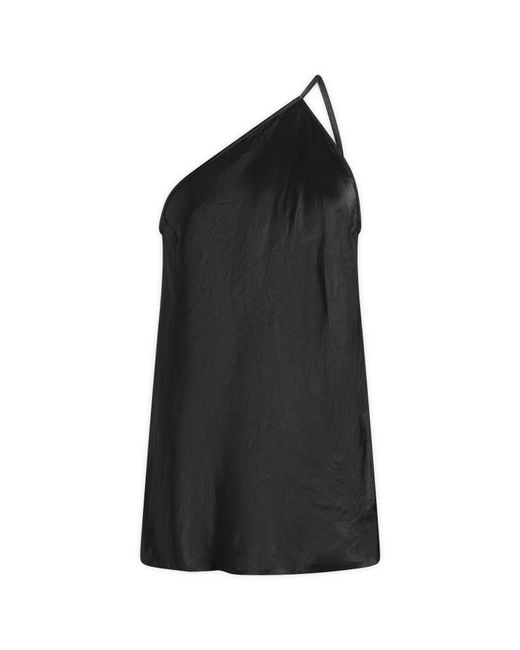 Rick Owens Black One Shoulder Slip Top