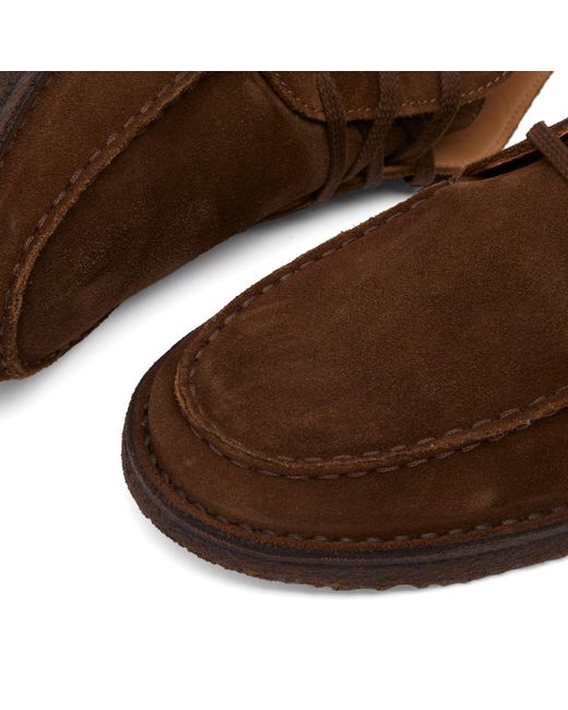 Drake's Brown Crosby Moc Toe Chukka Boots Suede for men