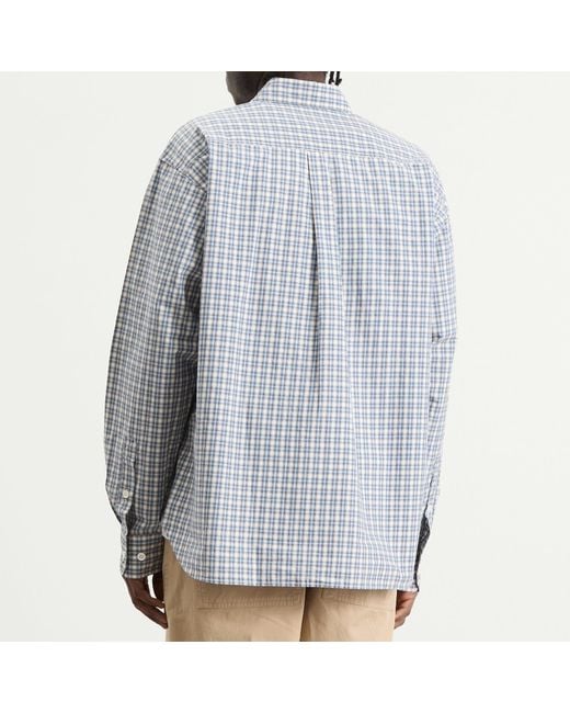 Norse Projects Gray Falster Fine Check Oversized Shirt for men
