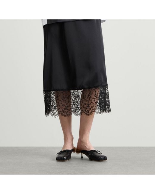 Simone Rocha Black Faux Fur Lined Pointe Mules