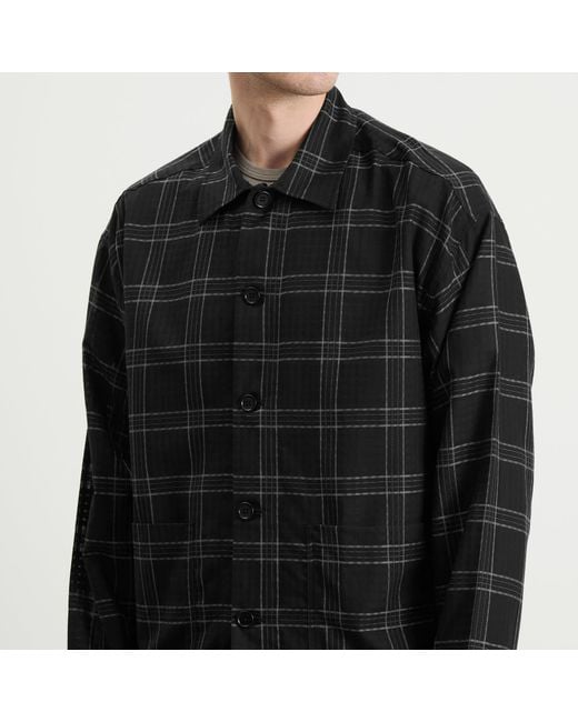 YMC Black Pj Check Overshirt for men