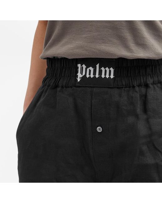Palm Angels Black Linen Boxer Shorts