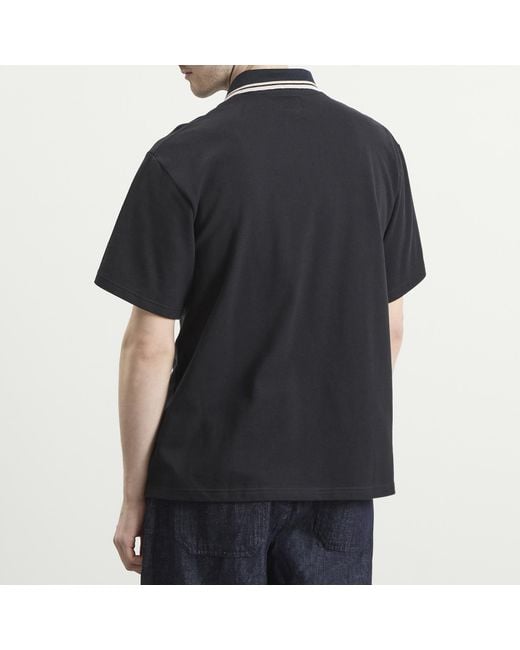 Needles Black Pique Polo for men