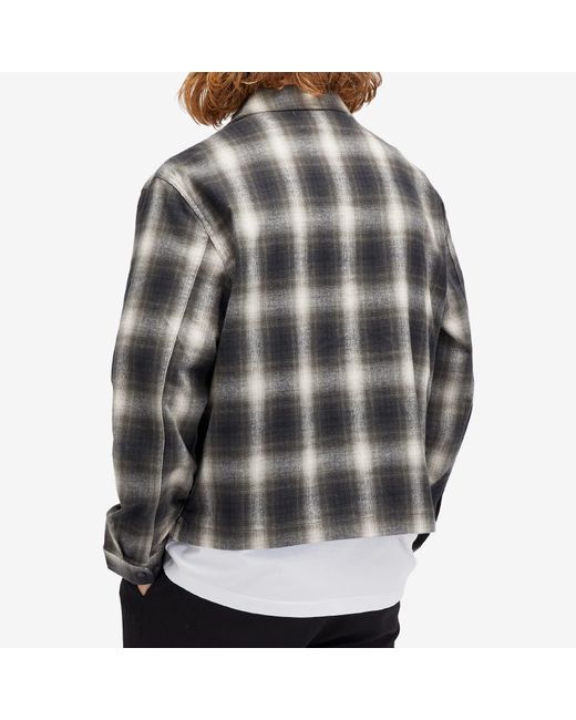 AWAKE NY Gray Brushed Flannel Shirt Jacket for men