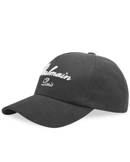 Balmain Black Signature Logo Cotton Cap for men