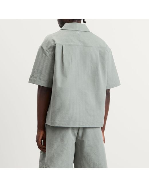 About Blank Gray Textured Shirt for men