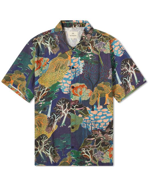Folk Blue Patterned Vacation Shirt End Exclusive for men