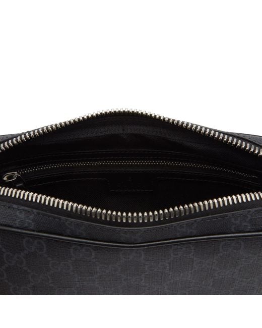 Gucci Black Gg Pouch With Strap for men