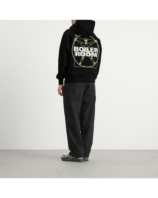 Pleasures Black X Boiler Room Workman Hoodie for men