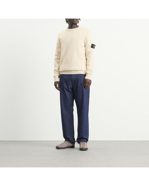 Stone Island White Lambswool Jumper for men