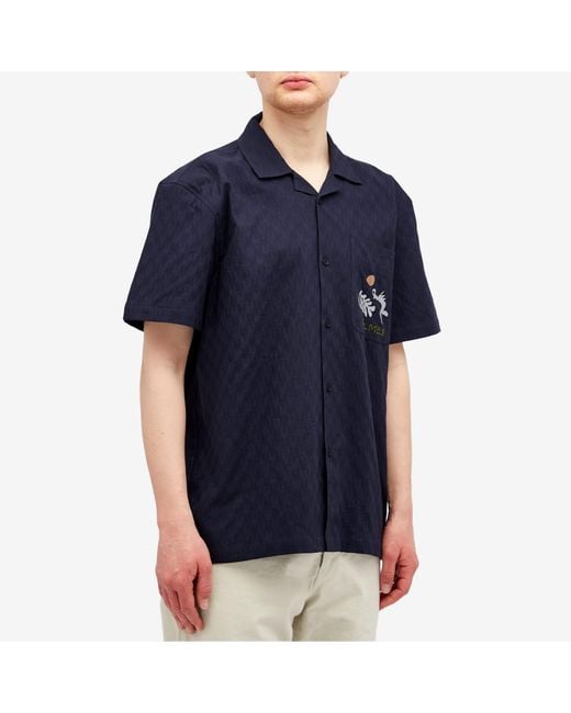 Palmes Blue Garden Short Sleeve Shirt for men