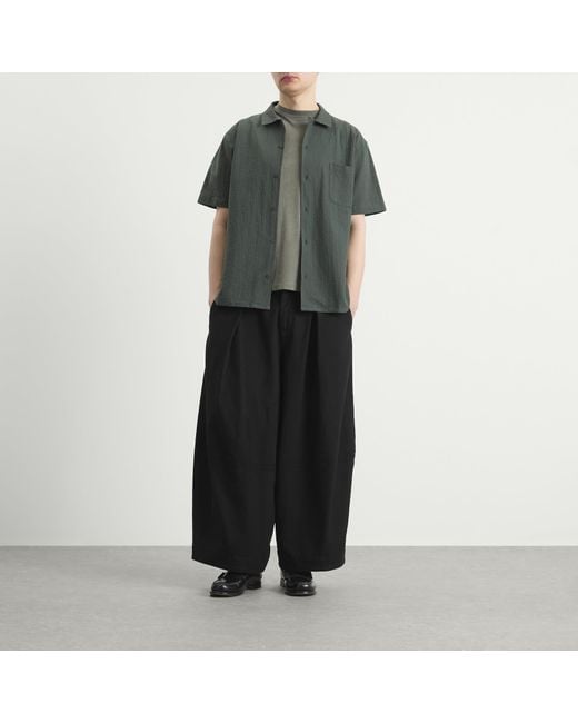 YMC Green Organic Seersucker Malick Shirt for men