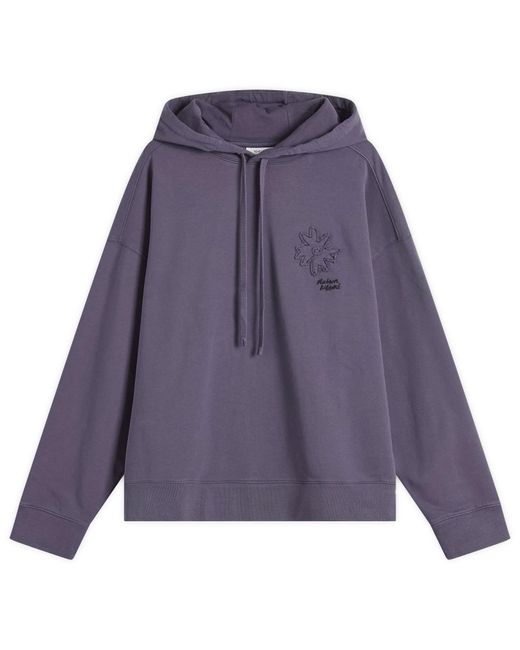 Maison Kitsuné Purple Crafted Daisy Oversize Hoodie for men