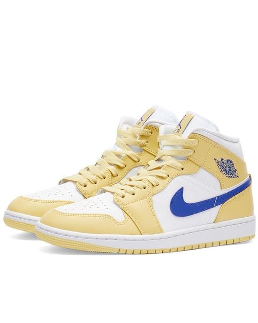 Nike White Air Jordan 1 Mid Leather Mid-top Trainers